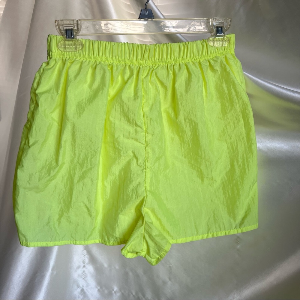 1980s Vintage Body Wrappers Neon Yellow Dance Shorts